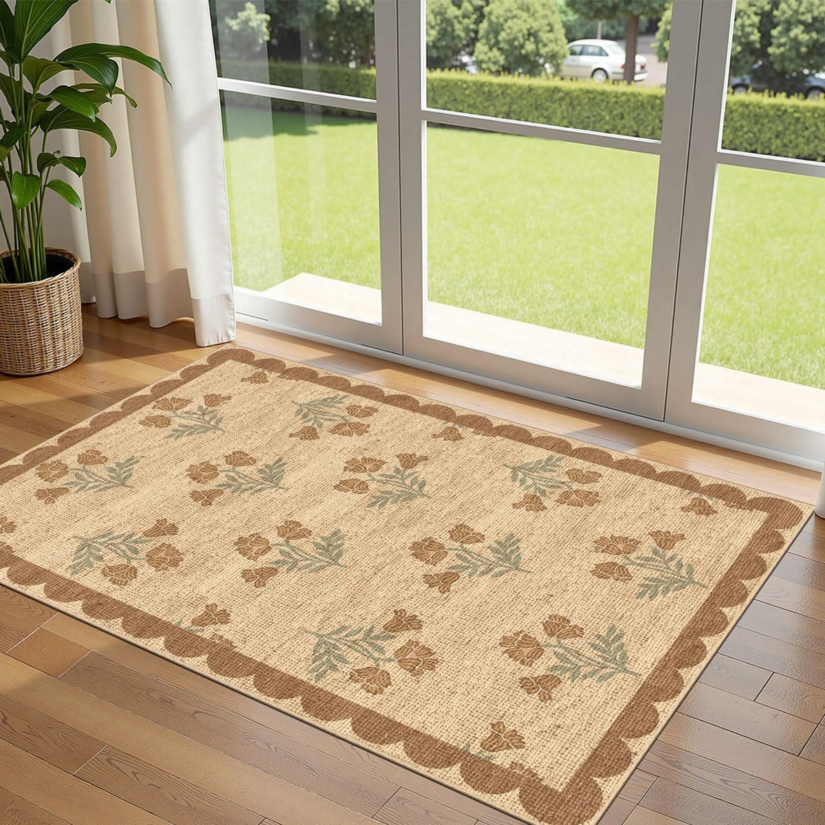 Floral Outdoor Rugs, 28"x43" Front Door Mat Indoor Outside Entrance