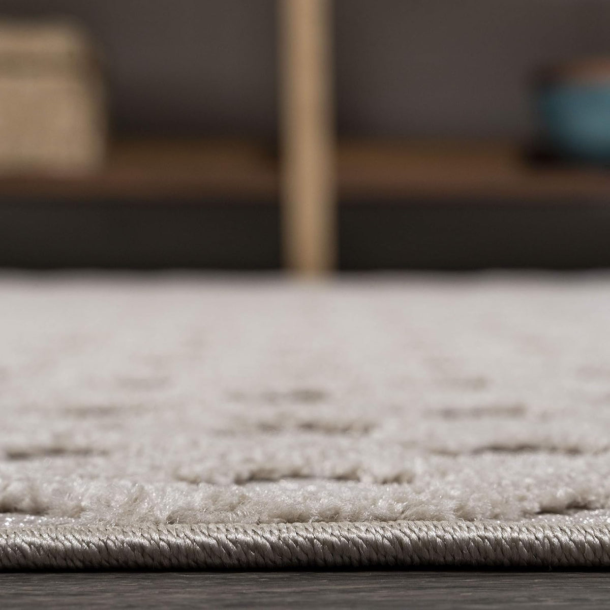 JONATHAN Y Mini-Diamond Trellis Indoor Outdoor Area Rug 5X8 Beige, Rabat High-Low Pile for Backyard, Patio, Porch, Easy-Cleaning, High Traffic, Pet-Friendly, Non-Shedding (SBH101A-5)