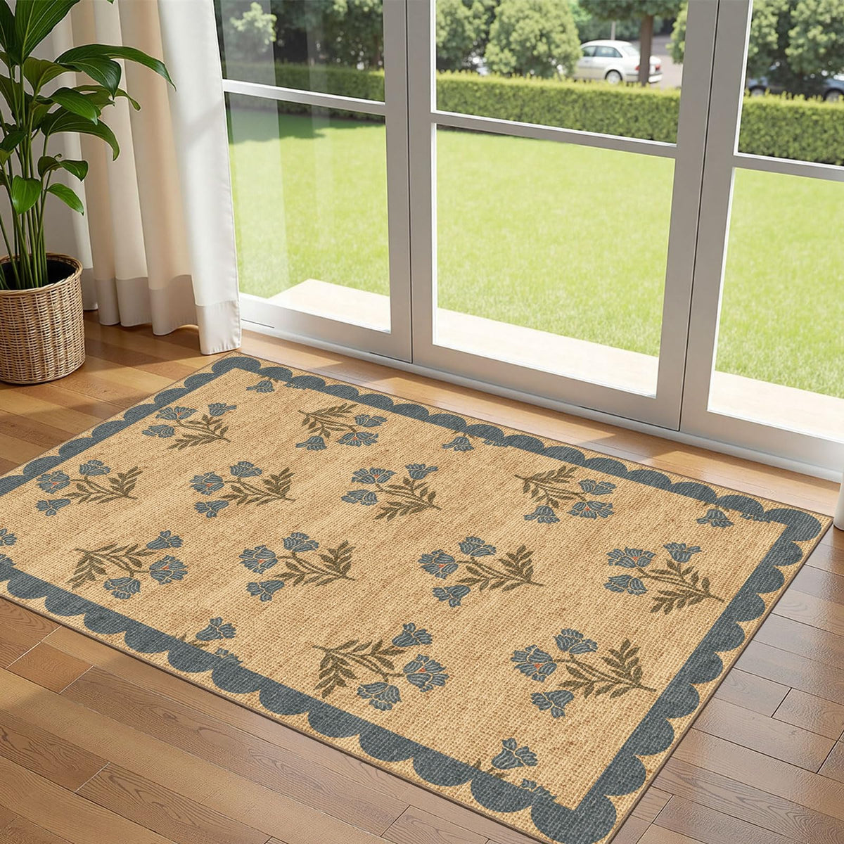 Floral Outdoor Rugs, 28"x43" Front Door Mat Indoor Outside Entrance