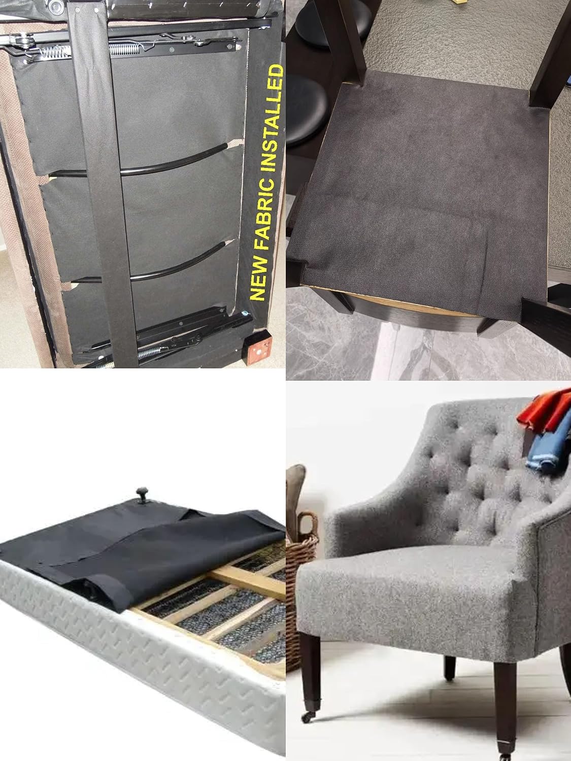Upholstery Black Cambric Dust Cover Fabric Replacement 62" x 118"(Fire Retardant Dust Cover Fabric 3yds)