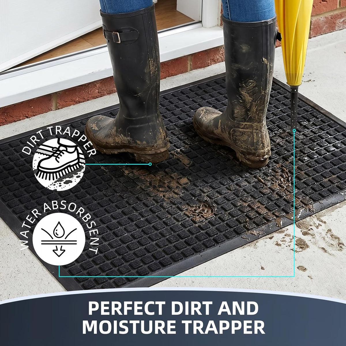 Front Door Mat Outside Entrance, Heavy Duty Doormat, 29.5"x17"