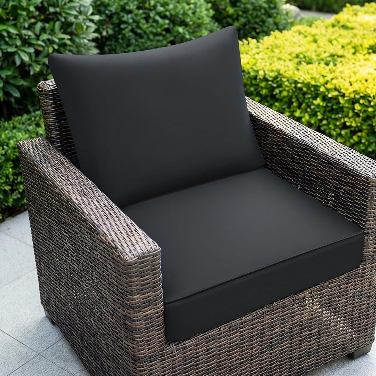 Outdoor Chair Cushion Patio Furniture Seat & Back Pillow 24 x 24 Inch Blue
