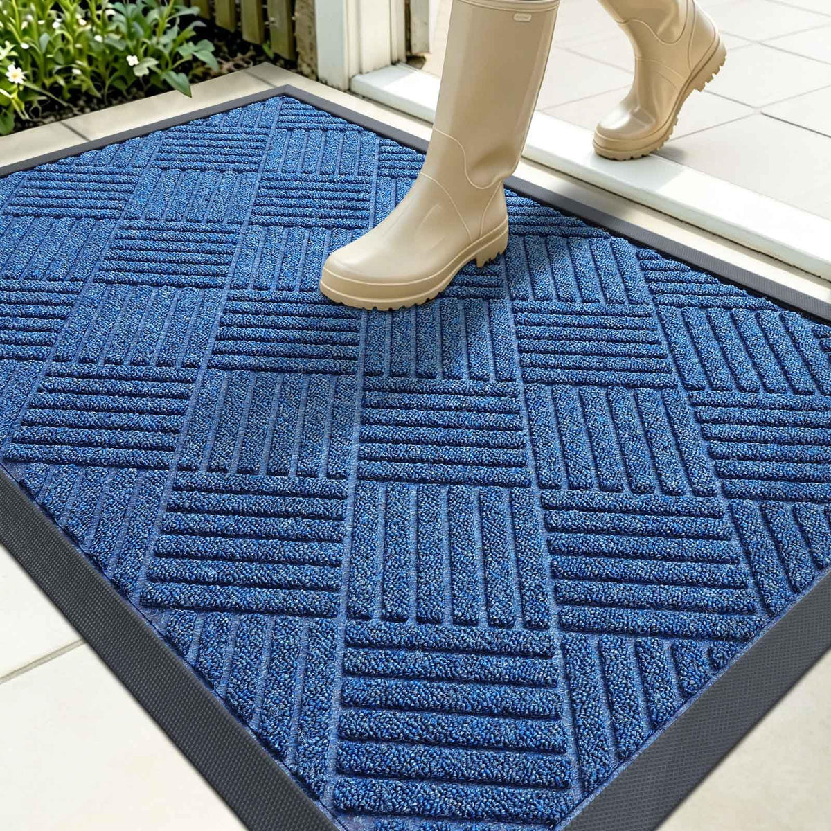 OLANLY Front Door Mat Outside Entrance, Waterproof Heavy-Duty Doormat