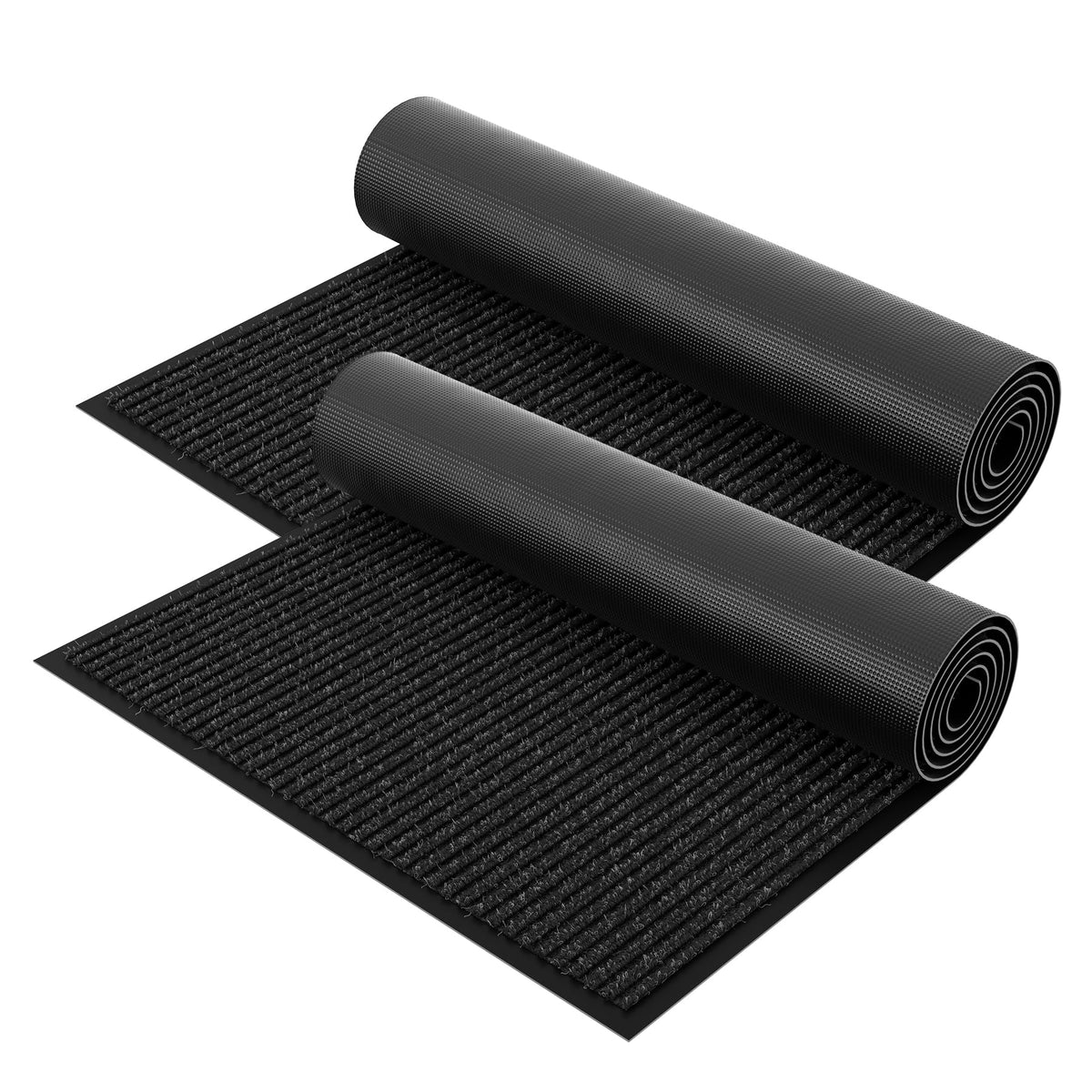 Front Door Mat, 3' x 5' Heavy Duty Door Mat Outside Entrance, Non-Slip Welcome Mat, Absorbent & Dirt Resistant, Low Profile Large Door Mats, Commercial Rugs for Entryway Indoor Outdoor, Grey