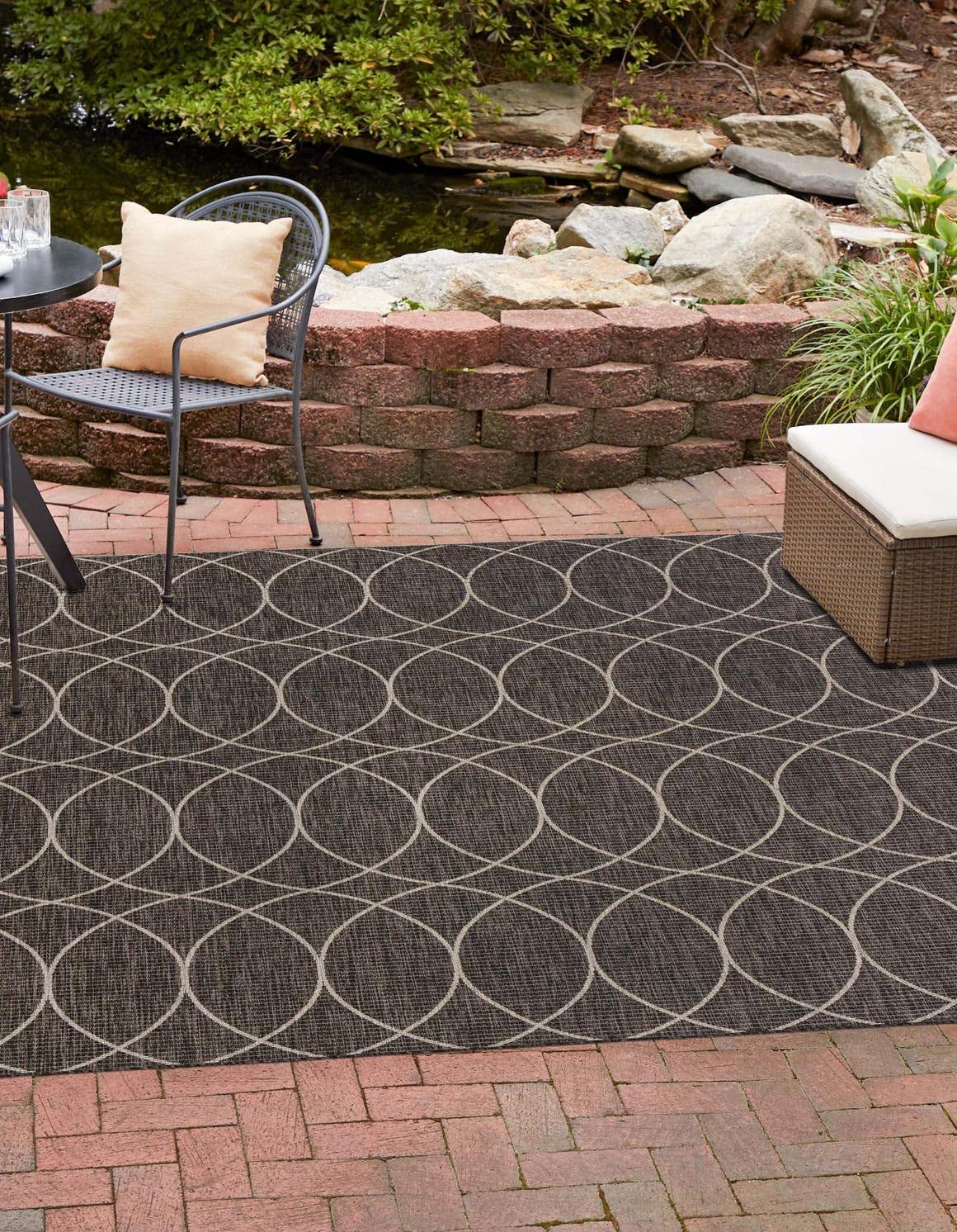 Unique Loom Outdoor Trellis Collection Area Rug - Gitter (10' x 14' 1" Rectangle, Blue/ Ivory)