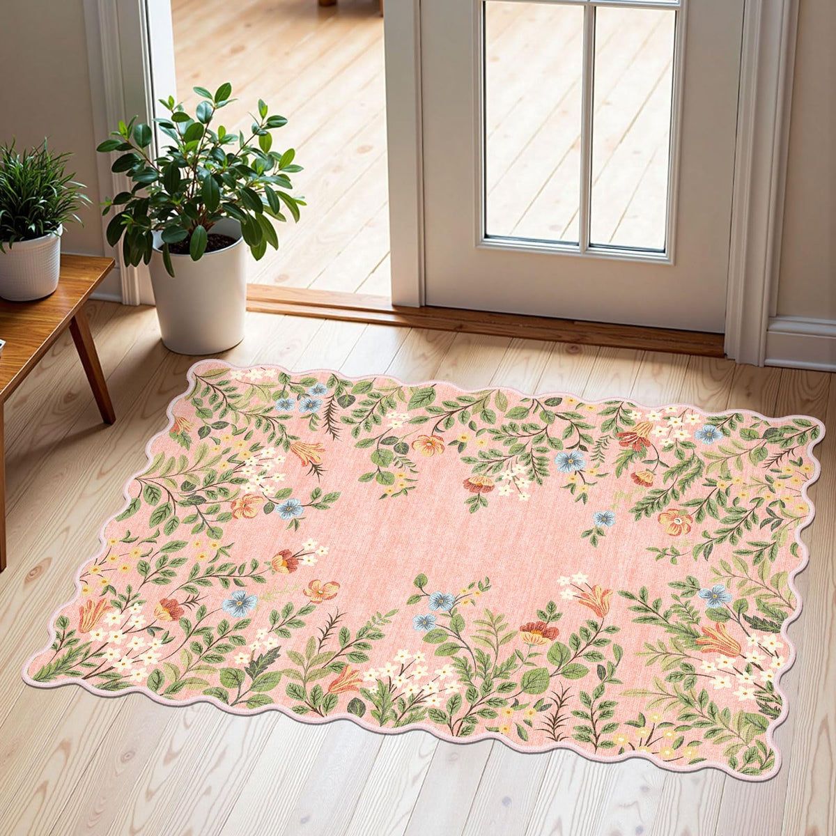Floral Outdoor Rugs, 28"x43" Front Door Mat Indoor Outside Entrance