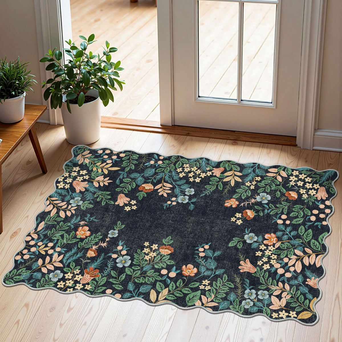 Floral Outdoor Rugs, 28"x43" Front Door Mat Indoor Outside Entrance