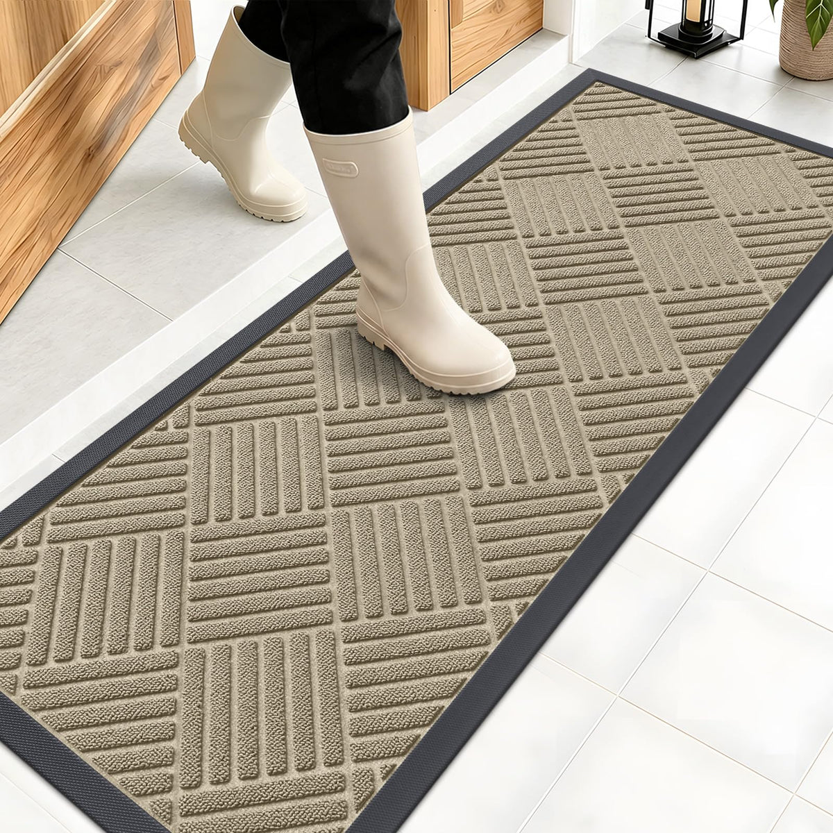 OLANLY Front Door Mat Outside Entrance, Waterproof Heavy-Duty Doormat