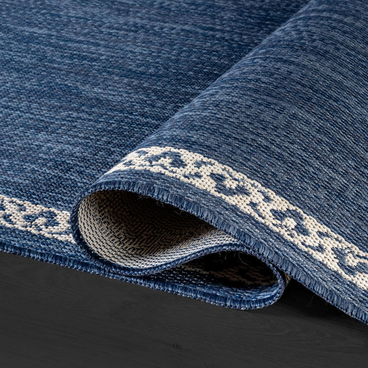 Washable Outdoor Rug 8x10 Modern Area Rugs Outdoor Carpets Bordered Pattern Non Shedding Waterproof Easy Clean Patio Deck Porch Living Room Bedroom Garden RV (8 X 10 Blue)