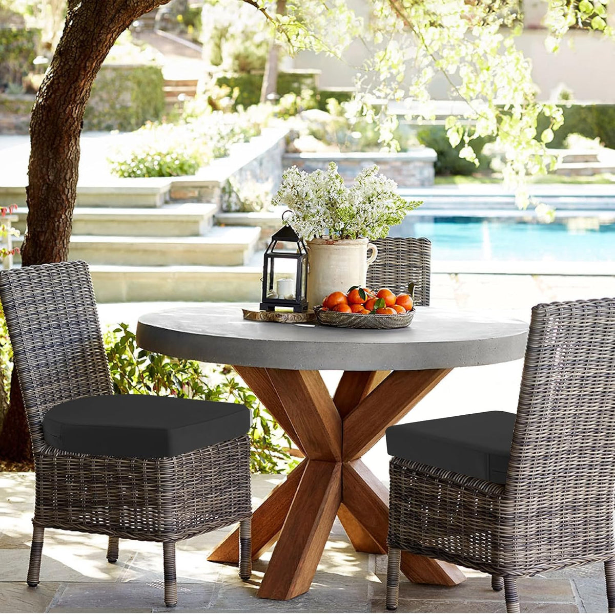 idee-home Outdoor Chair Cushions Set of 4, 17 x 17 Outdoor Seat Cushions