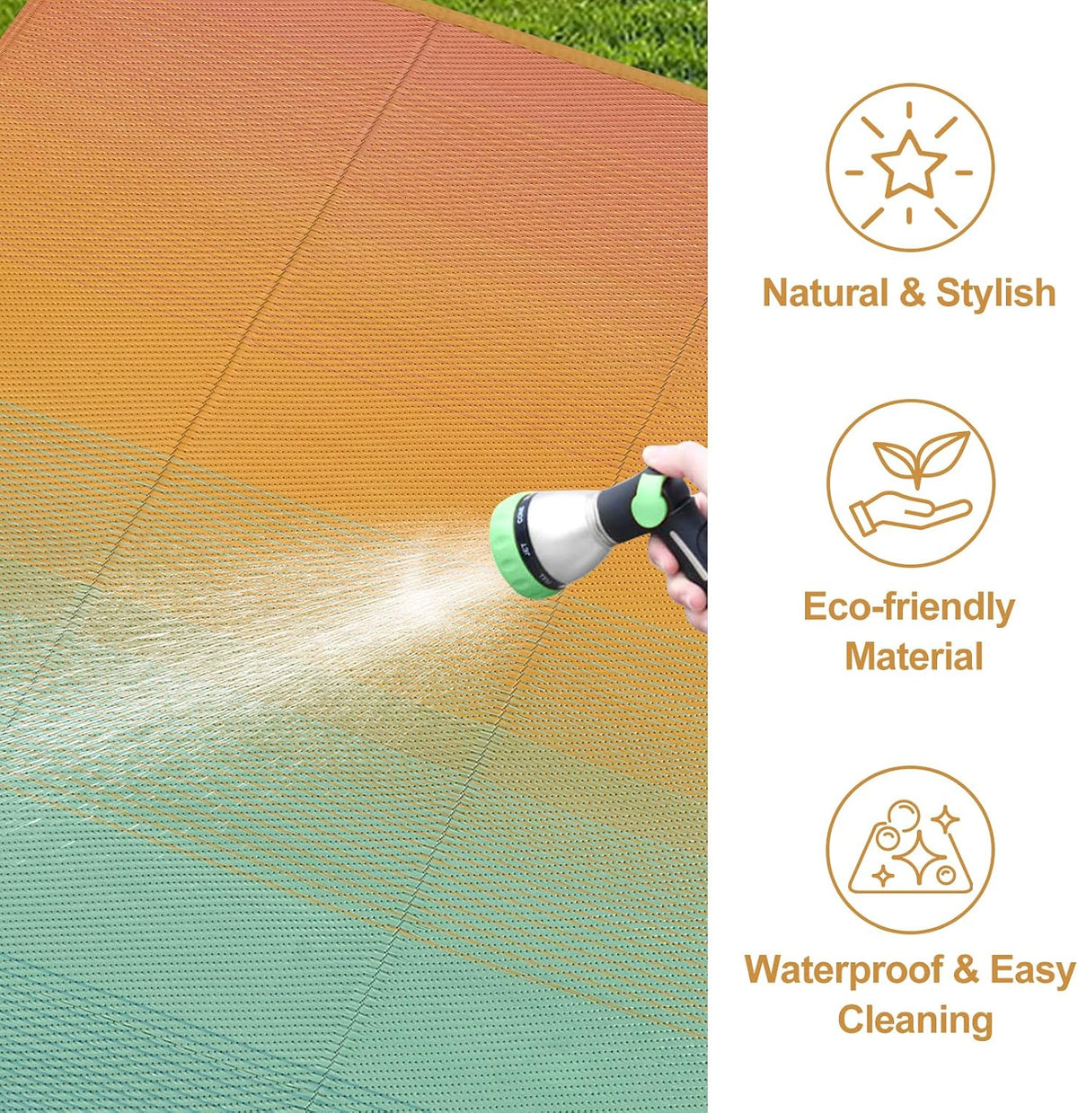 Lahome Extra Large Outdoor Rug 8x10 Patio Waterproof,Reversible Camping Rug
