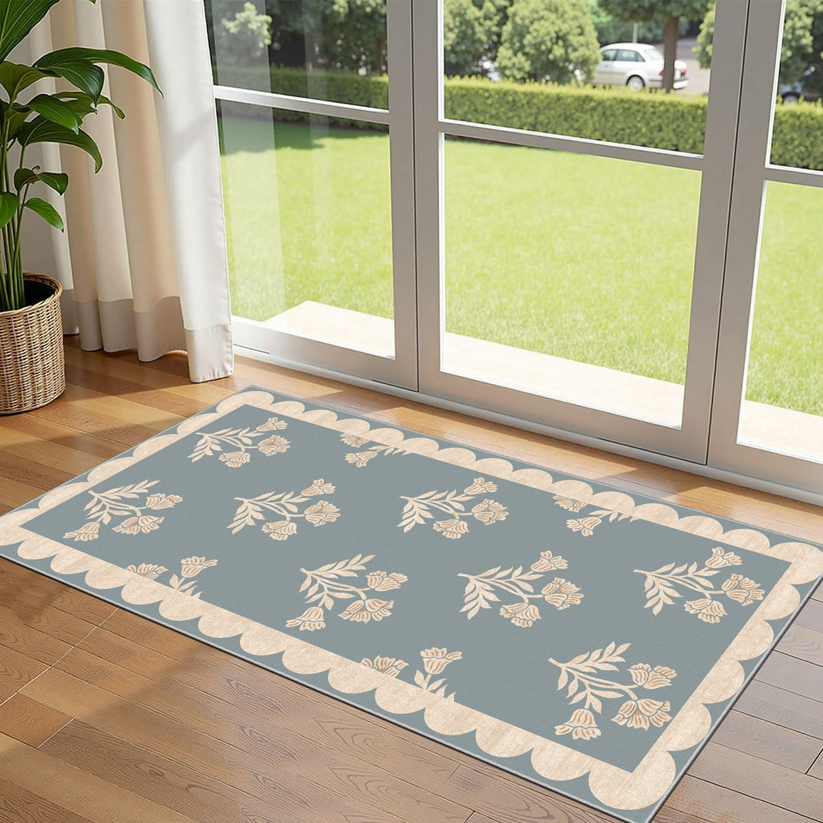 Floral Outdoor Rugs, 28"x43" Front Door Mat Indoor Outside Entrance