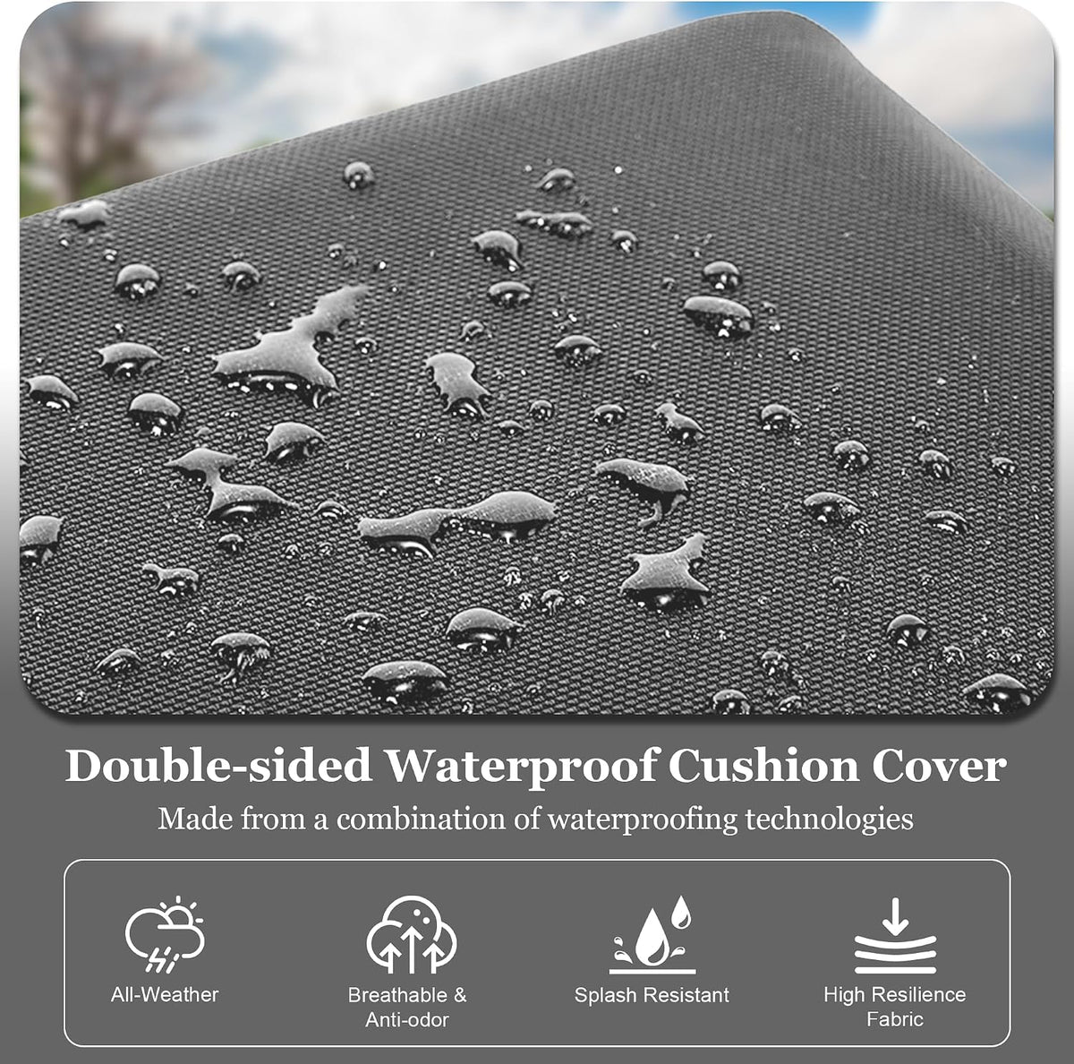 Waterproof 3-piece patio cushion set wicker furniture cushion covers