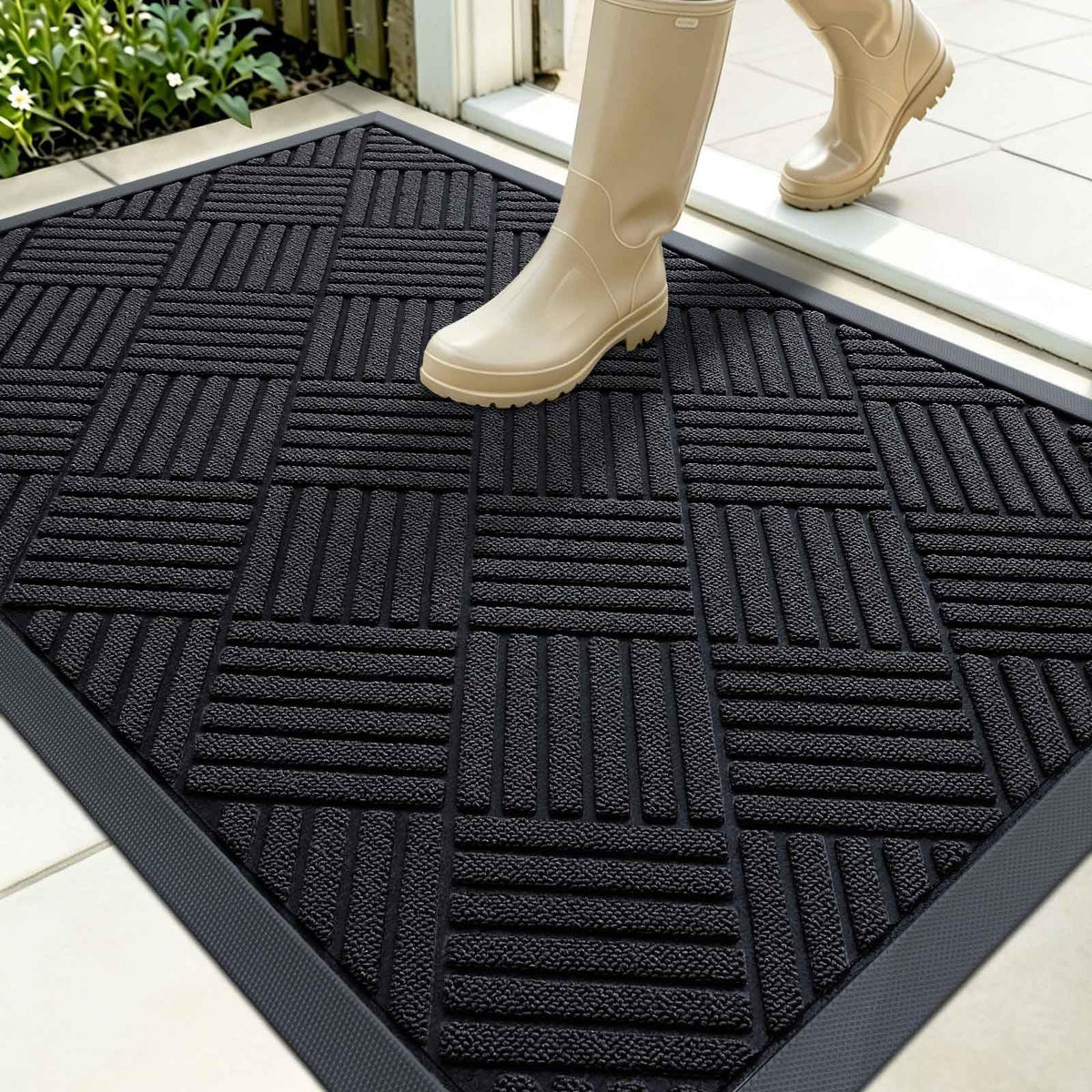 OLANLY Front Door Mat Outside Entrance, Waterproof Heavy-Duty Doormat