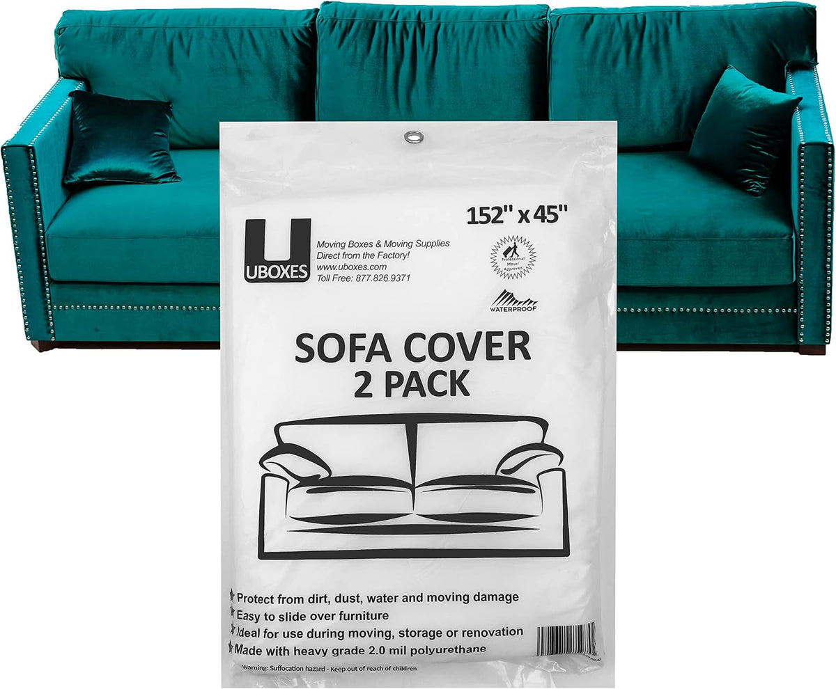 SOFA Moving Covers (2 Pack) - 45" x 152" - Moving & Storage Bags - UBOXES,Water resistant
