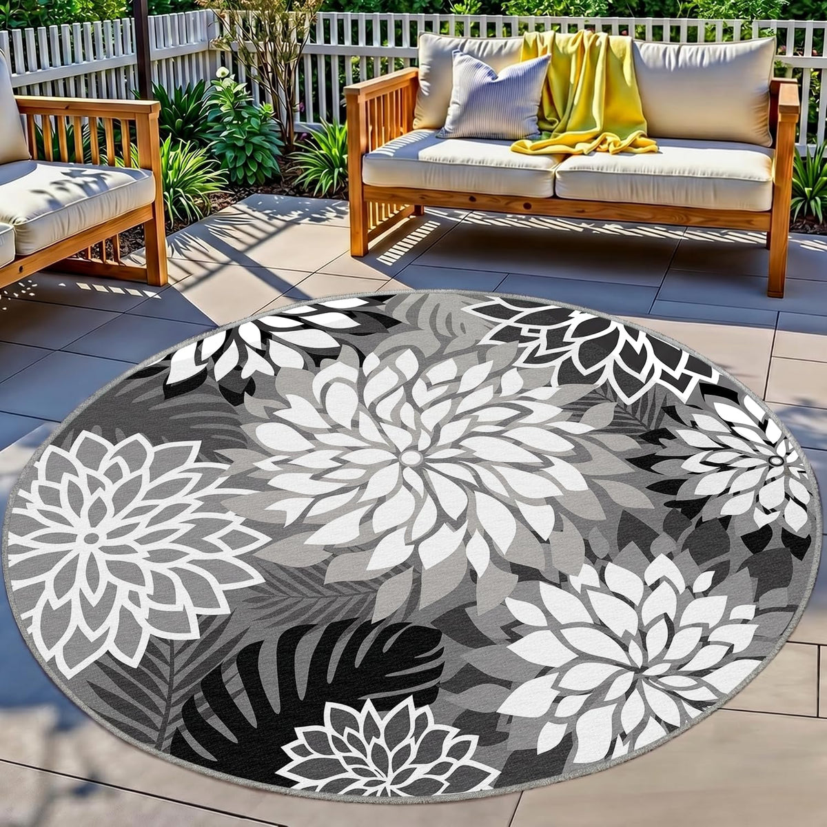 Arenarug Outdoor Rug Waterproof, Washable Patio Rug for Deck, 5x8, Colorful
