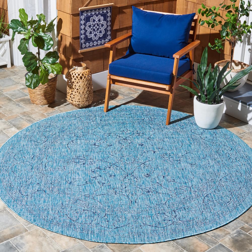 SAFAVIEH Courtyard Collection 8' x 10' Turquoise CY8680 Indoor/ Outside Waterproof Easy cleansingPatio Backyard Mudroom Area Mat