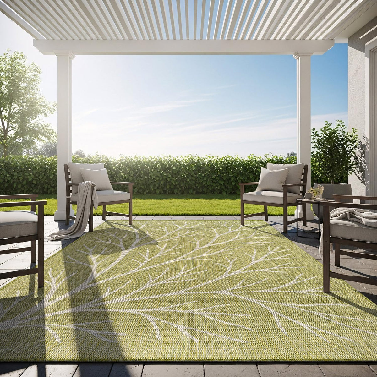 Washable Indoor Outdoor Rug 9x12 Weather Resistant Area Rugs Modern Solid for Porch Deck Balcony Backyard Patio Outside Carpet (9 X 12 Aqua Blue)