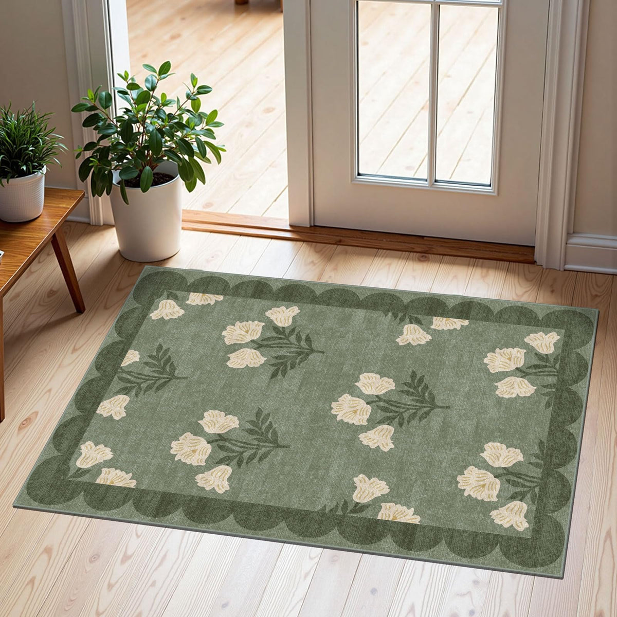 Floral Outdoor Rugs, 28"x43" Front Door Mat Indoor Outside Entrance