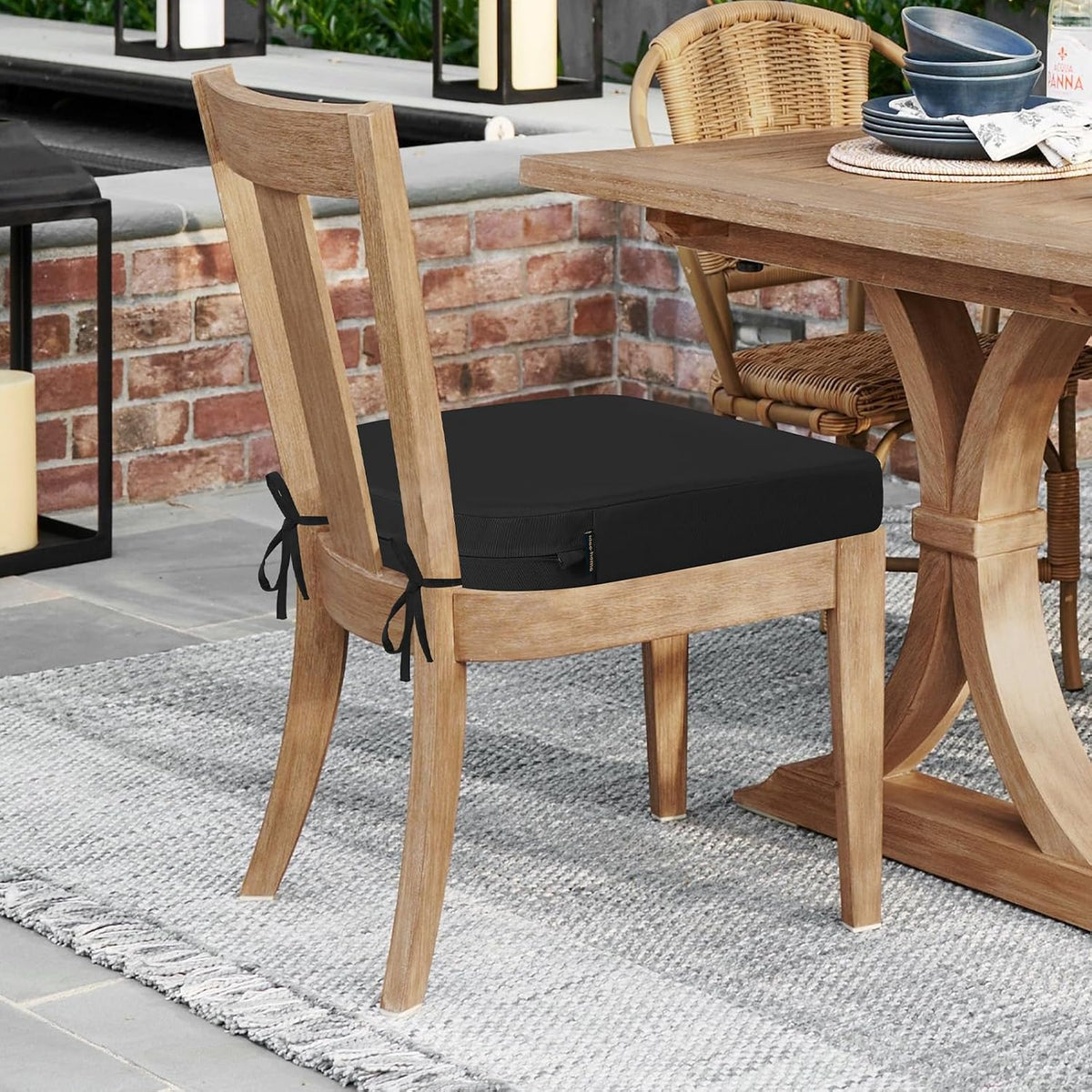 idee-home Outdoor Chair Cushions Set of 4, 17 x 17 Outdoor Seat Cushions