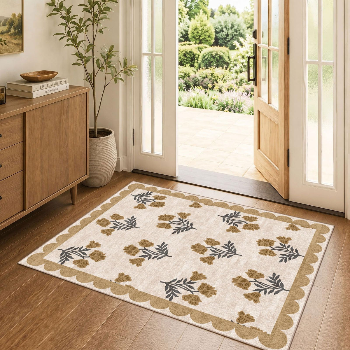 Floral Outdoor Rugs, 28"x43" Front Door Mat Indoor Outside Entrance