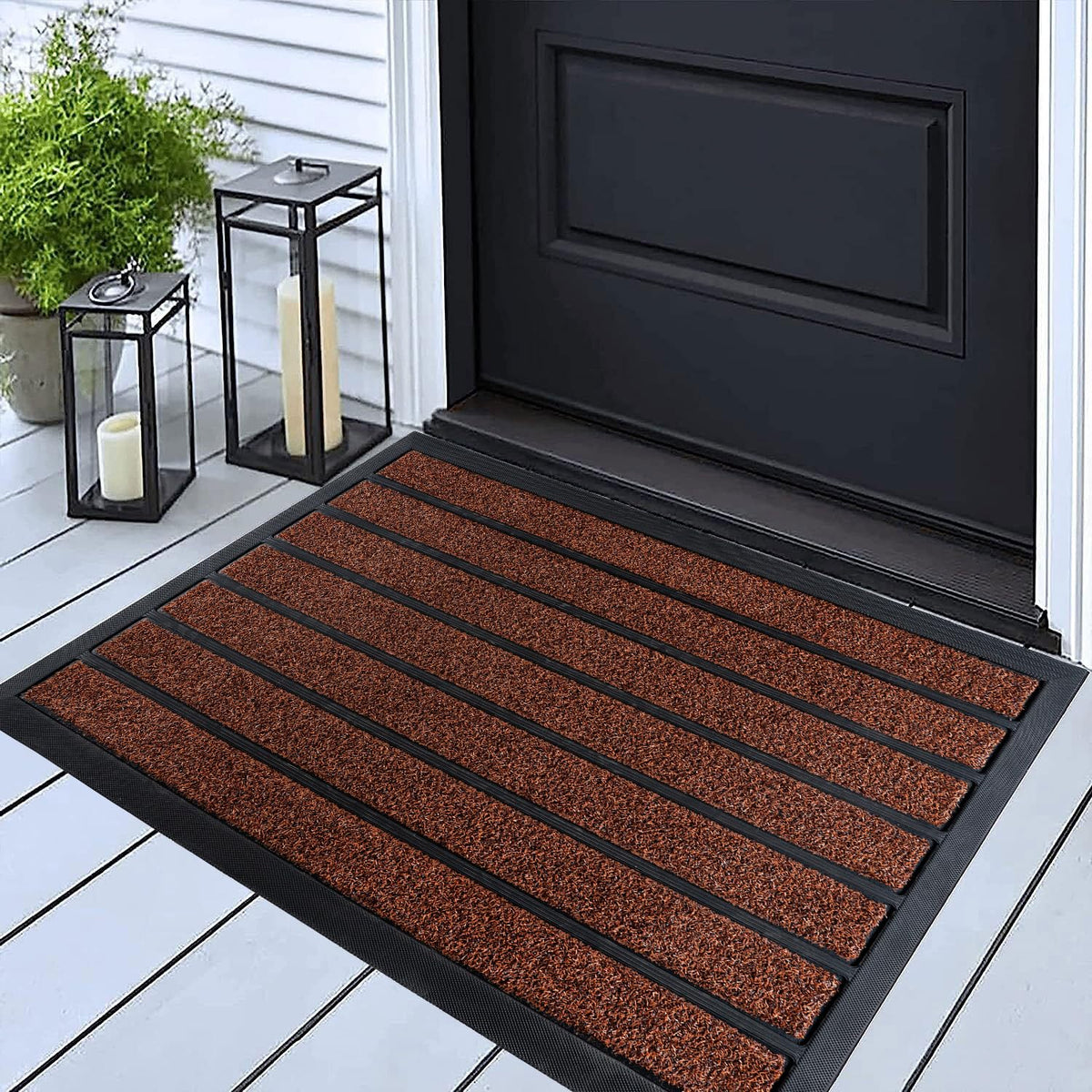 ubdyo Extra Durable Door Mat Outside Entrance (30" x 17", Bright Brown)