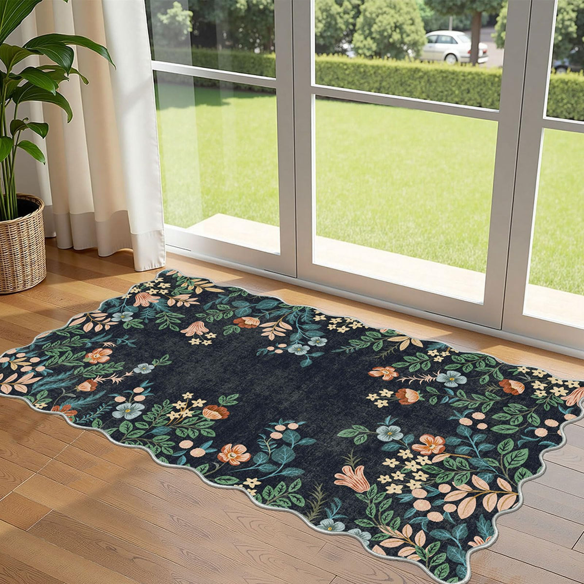 Floral Outdoor Rugs, 28"x43" Front Door Mat Indoor Outside Entrance