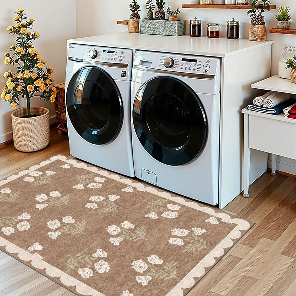Floral Outdoor Rugs, 28"x43" Front Door Mat Indoor Outside Entrance