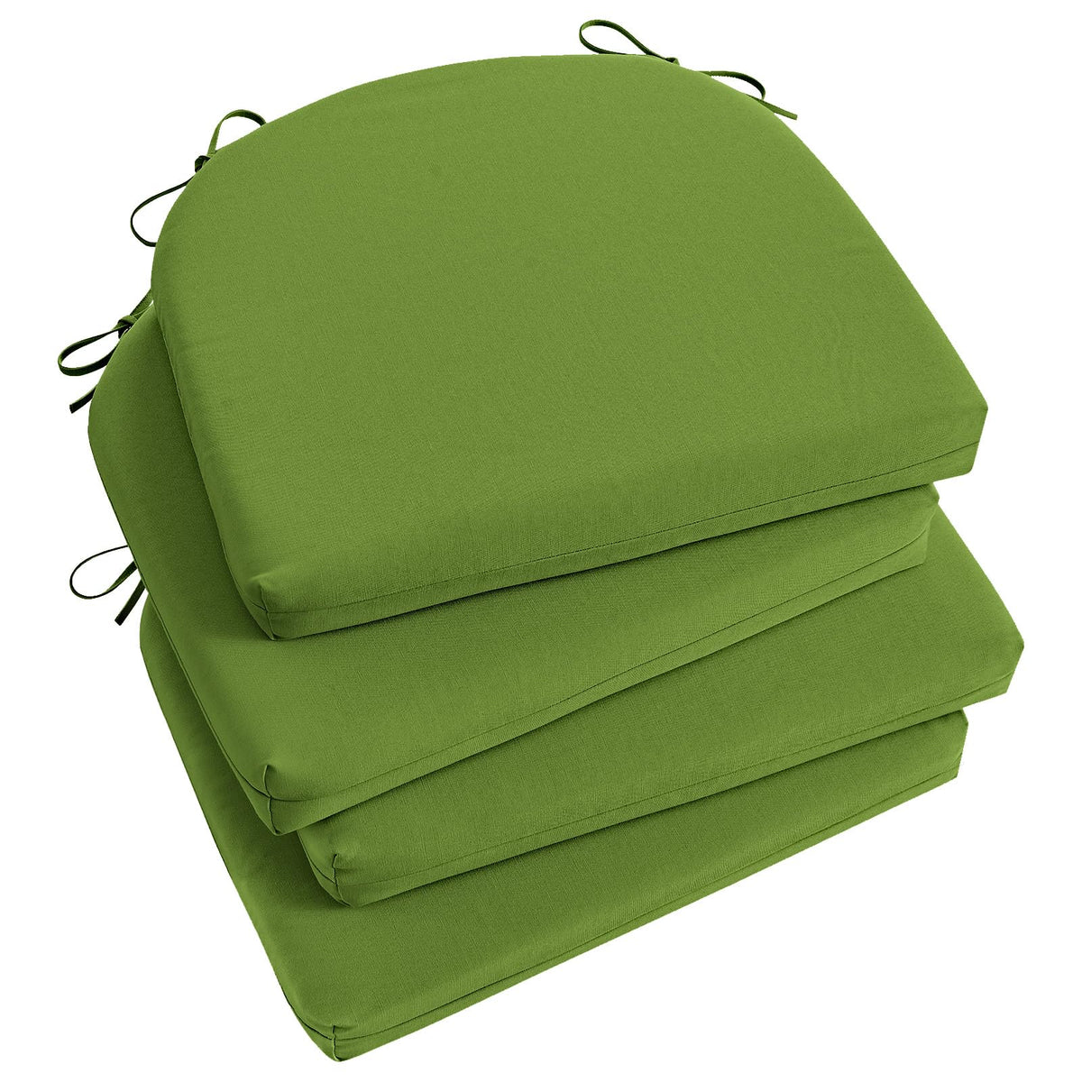 Basic Beyond Outdoor Chair Cushions Set of 4, Outdoor Cushions for Patio Furniture, Water Resistant Patio Chair Cushions with 2 Ties, 17x16x2, Black
