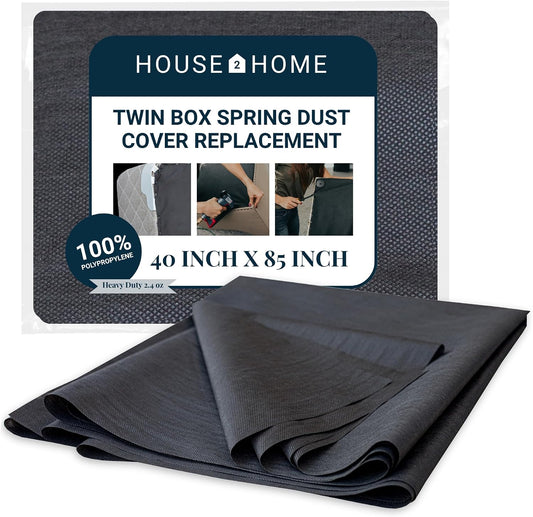 House2Home Twin Box Spring Cover Heavy Duty Black Cambric 40"