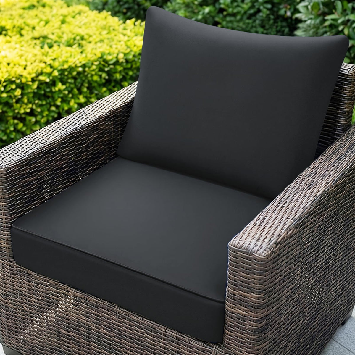 Outdoor Chair Cushion Patio Furniture Seat & Back Pillow 24 x 24 Inch Blue