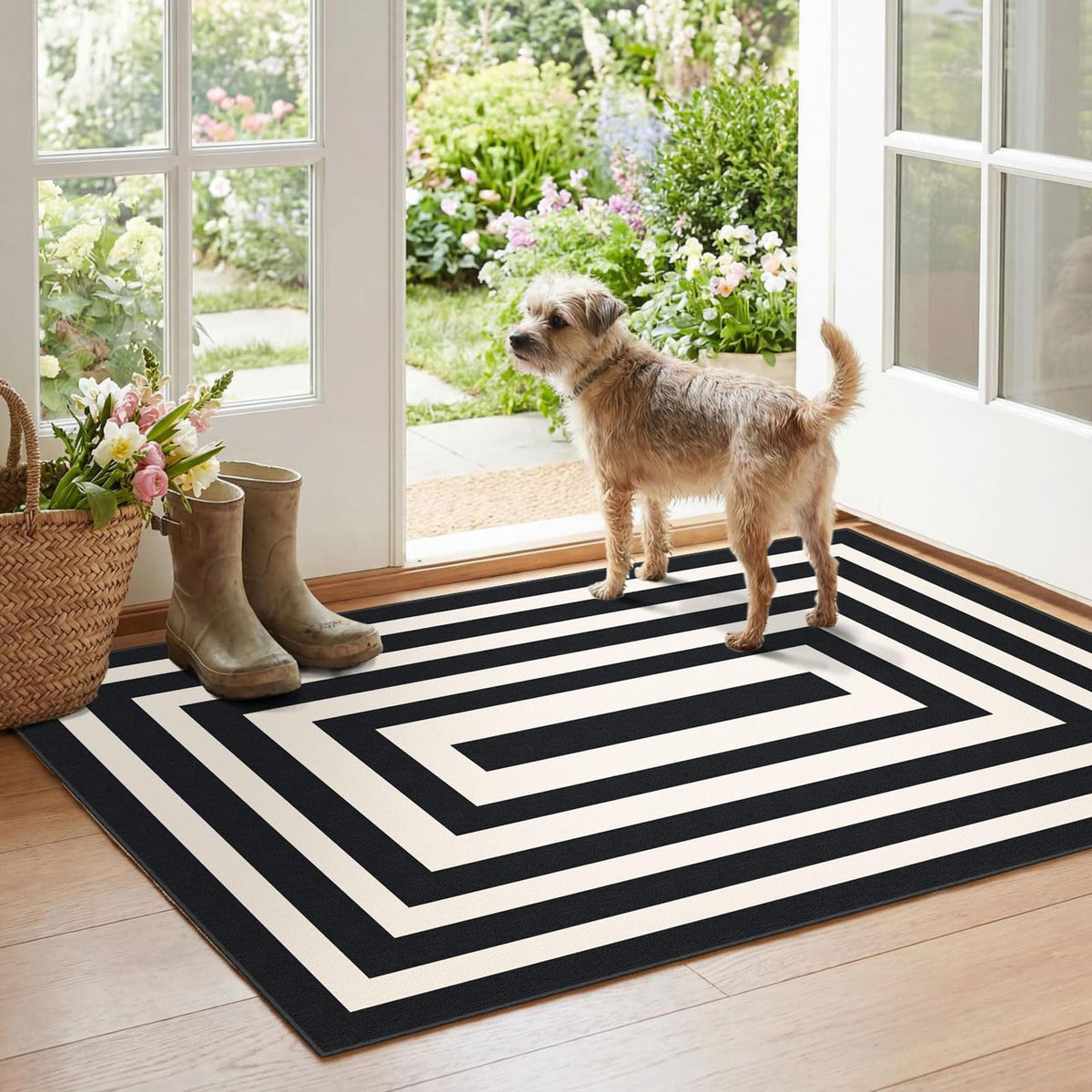 Floral Outdoor Rugs, 28"x43" Front Door Mat Indoor Outside Entrance