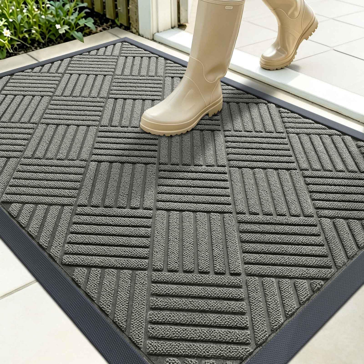 OLANLY Front Door Mat Outside Entrance, Waterproof Heavy-Duty Doormat