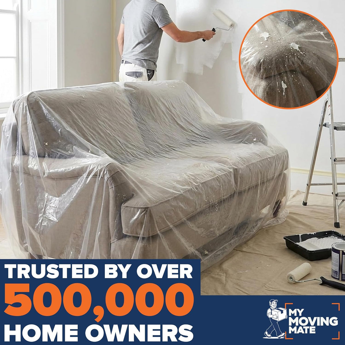 Sofa Cover for Moving and Storage - Heavy Duty Furniture Protector Sofa Bags - Large 3 Seater Dust Covers for Couches and Sofas