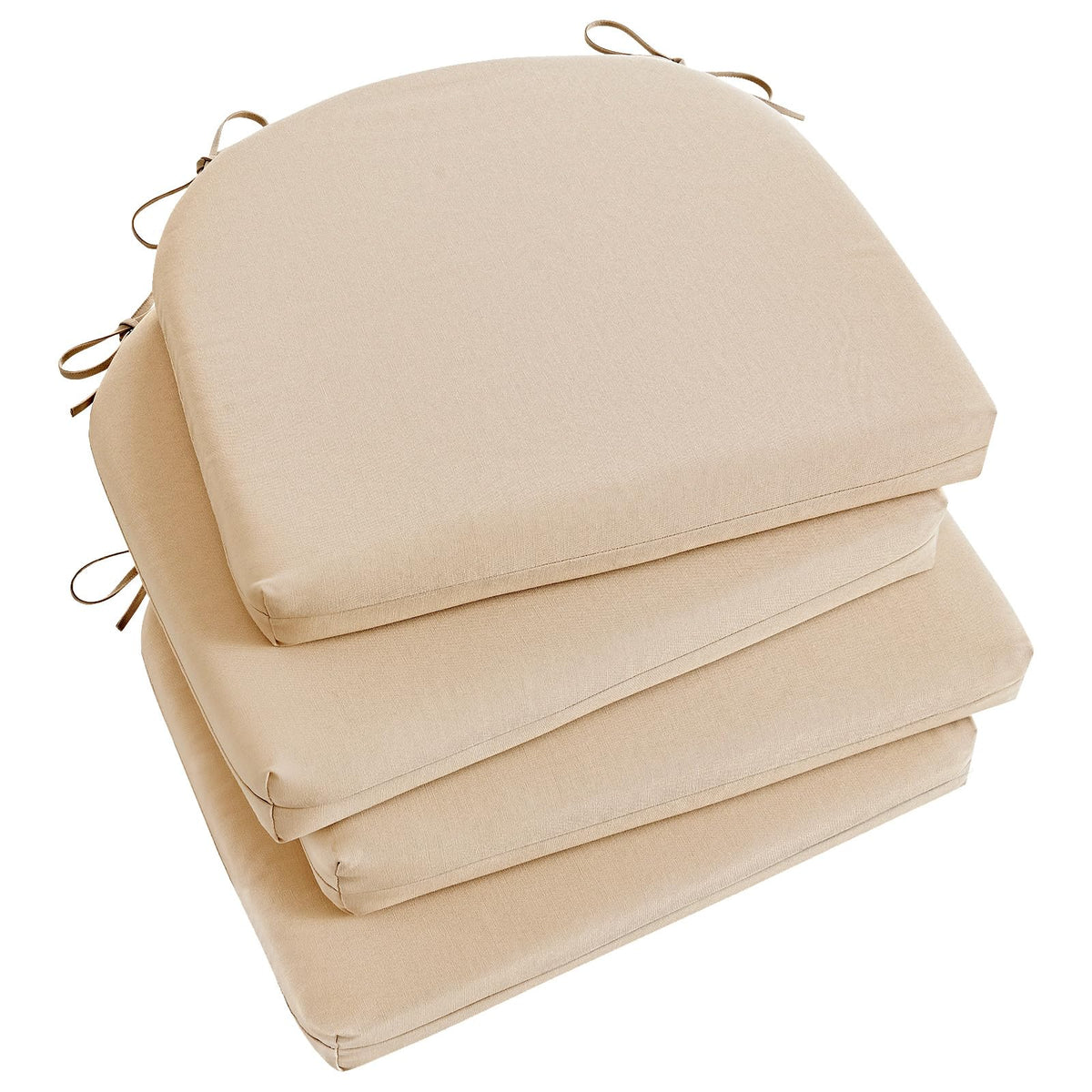 Basic Beyond Outdoor Chair Cushions Set of 4, Outdoor Cushions for Patio Furniture, Water Resistant Patio Chair Cushions with 2 Ties, 17x16x2, Black