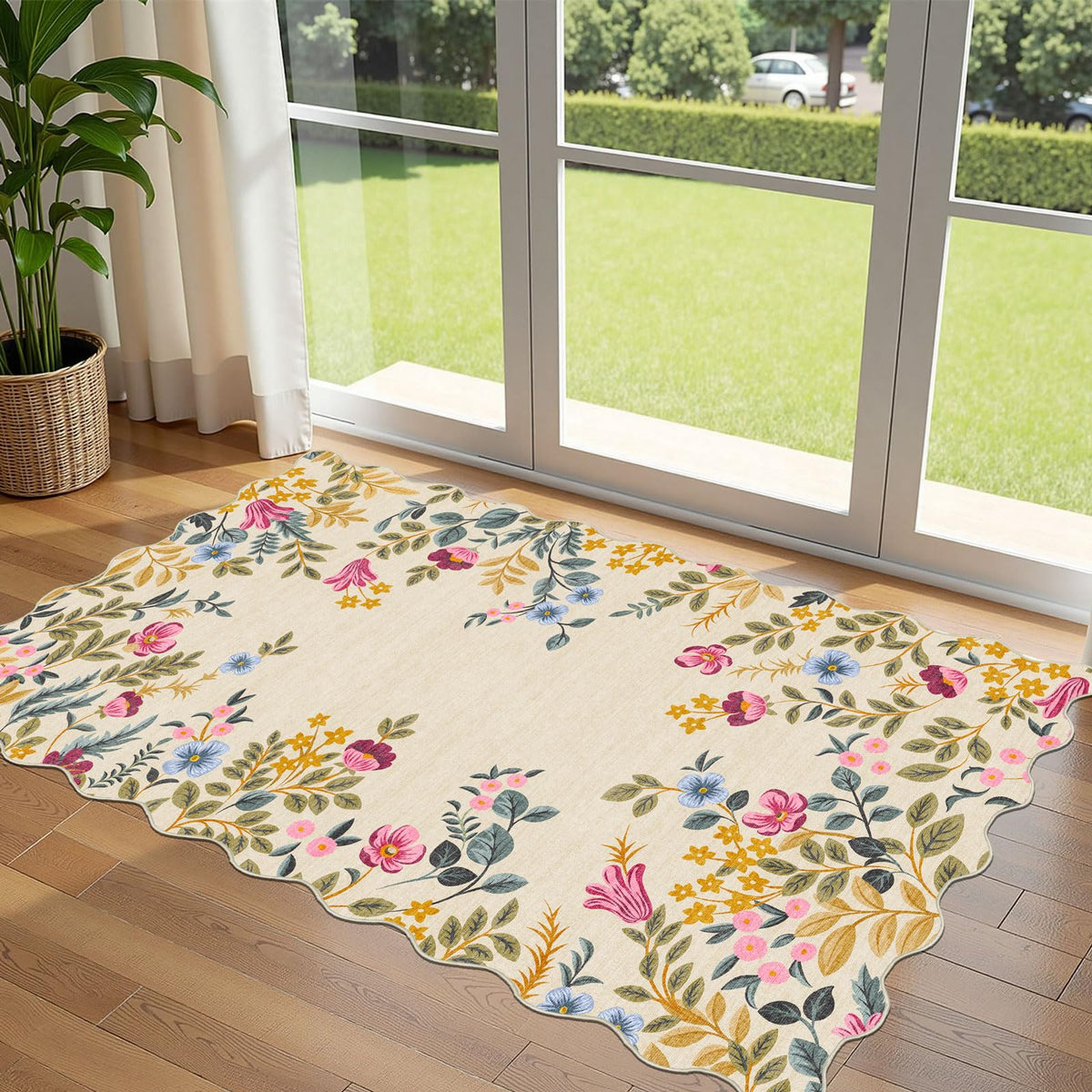 Floral Outdoor Rugs, 28"x43" Front Door Mat Indoor Outside Entrance