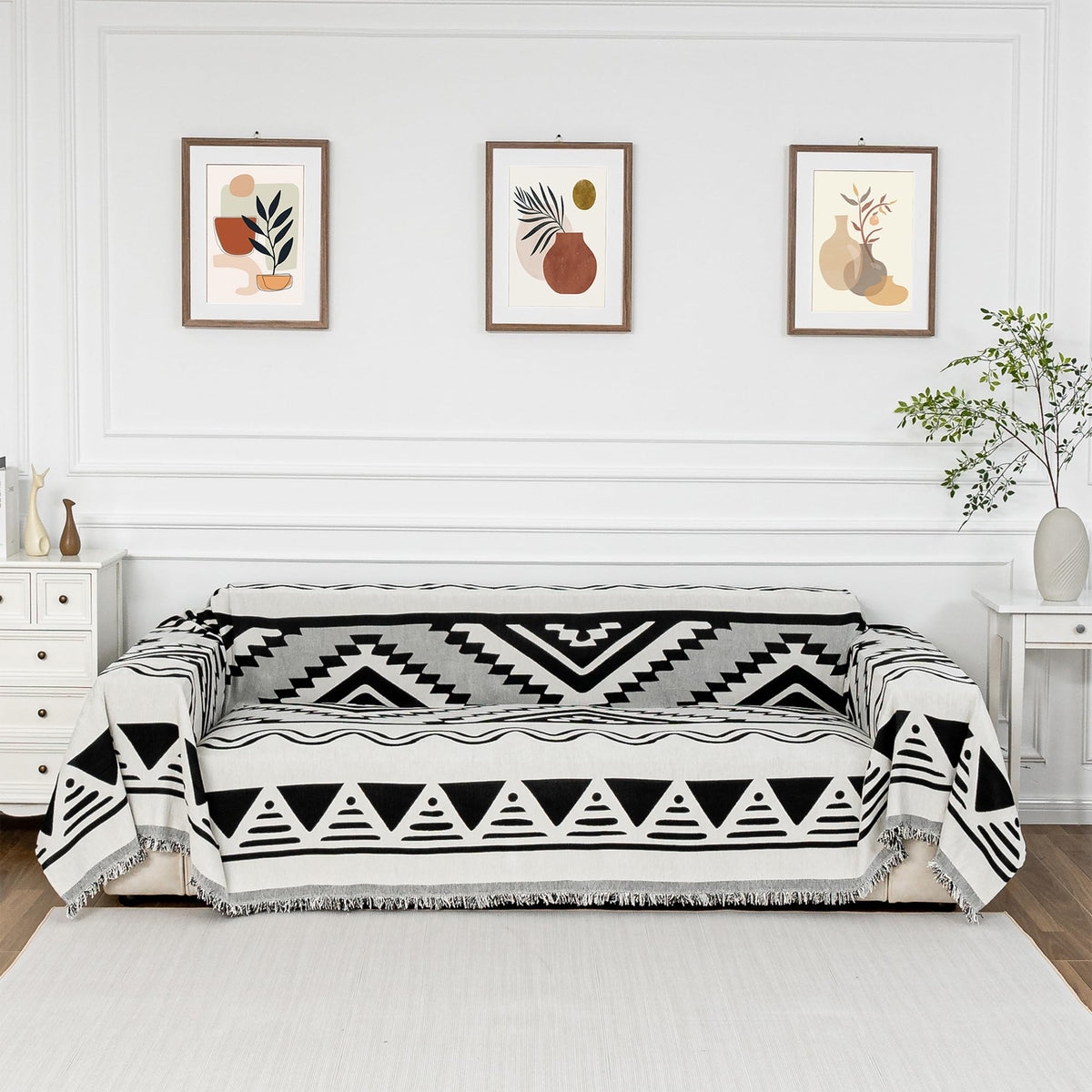 MYSKY HOME Couch Cover for Dogs, Washable Couch Covers, Non Slip Sofa Cover, Couch Cover 2 Cushion Sofa Dogs Furniture Protector with Tassels, Chenille Sofa Slipcover for Pets, 71"x118", Dark Grey