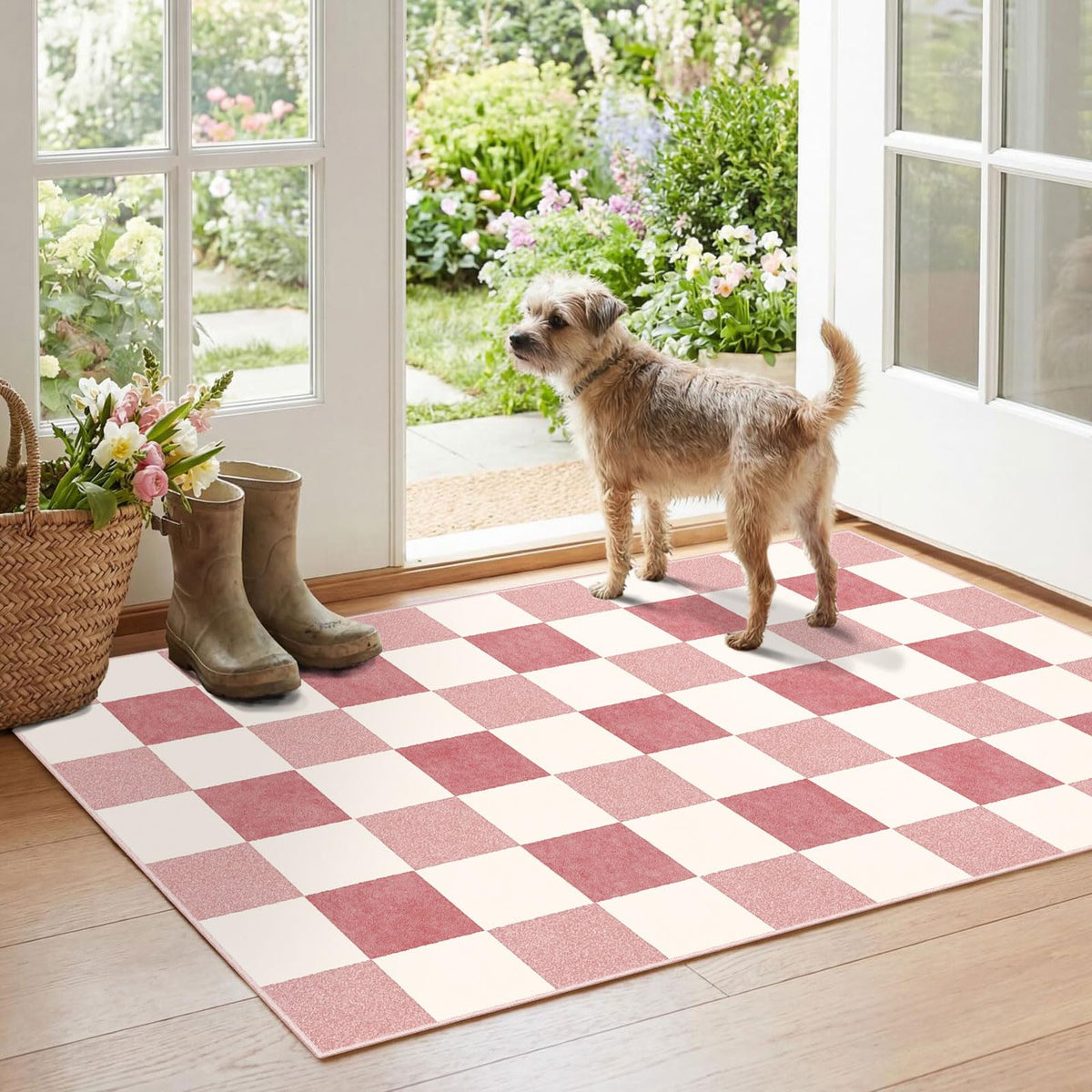 Floral Outdoor Rugs, 28"x43" Front Door Mat Indoor Outside Entrance