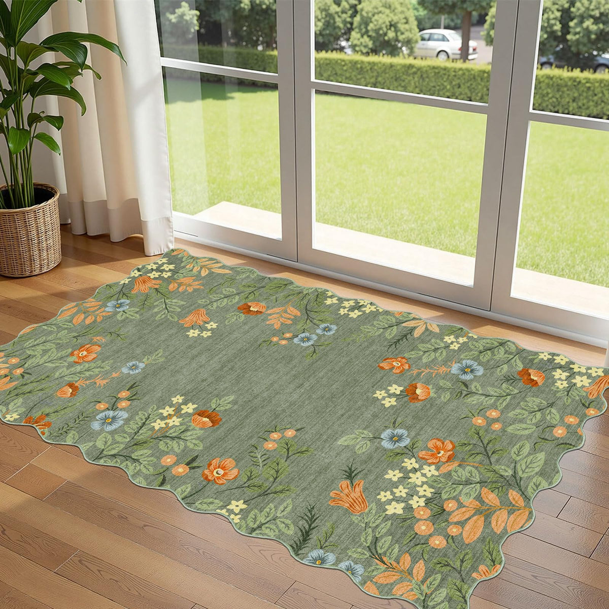 Floral Outdoor Rugs, 28"x43" Front Door Mat Indoor Outside Entrance