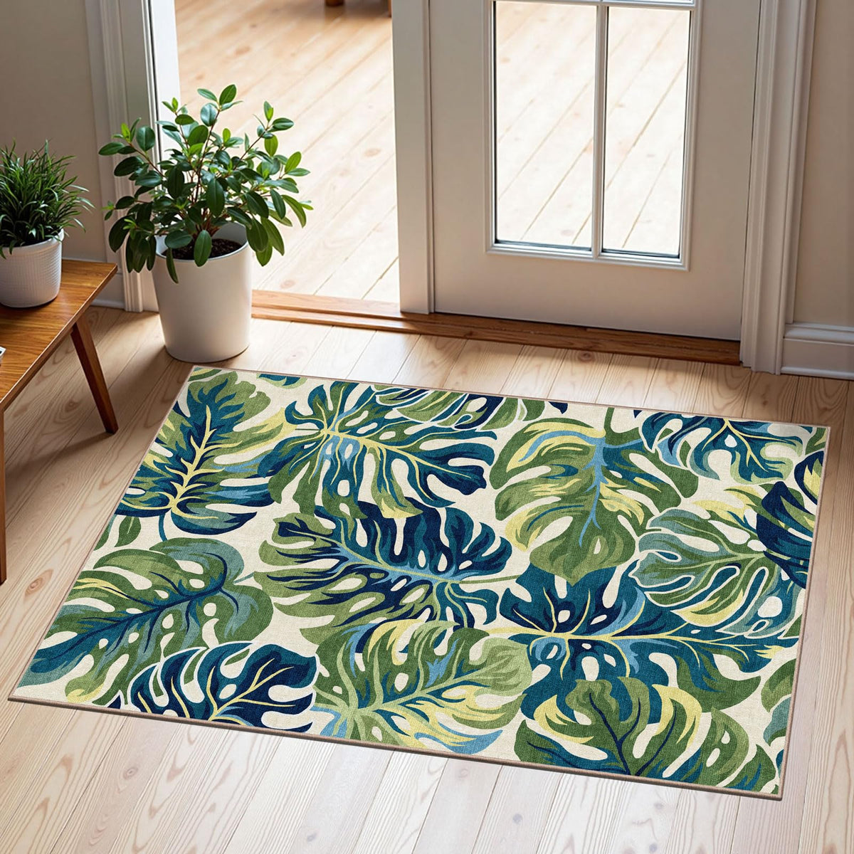 Floral Outdoor Rugs, 28"x43" Front Door Mat Indoor Outside Entrance