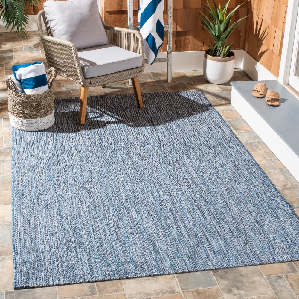 SAFAVIEH Courtyard Outdoor Area Rug 5'3"x7'7", Natural & Cream CY8022-03012