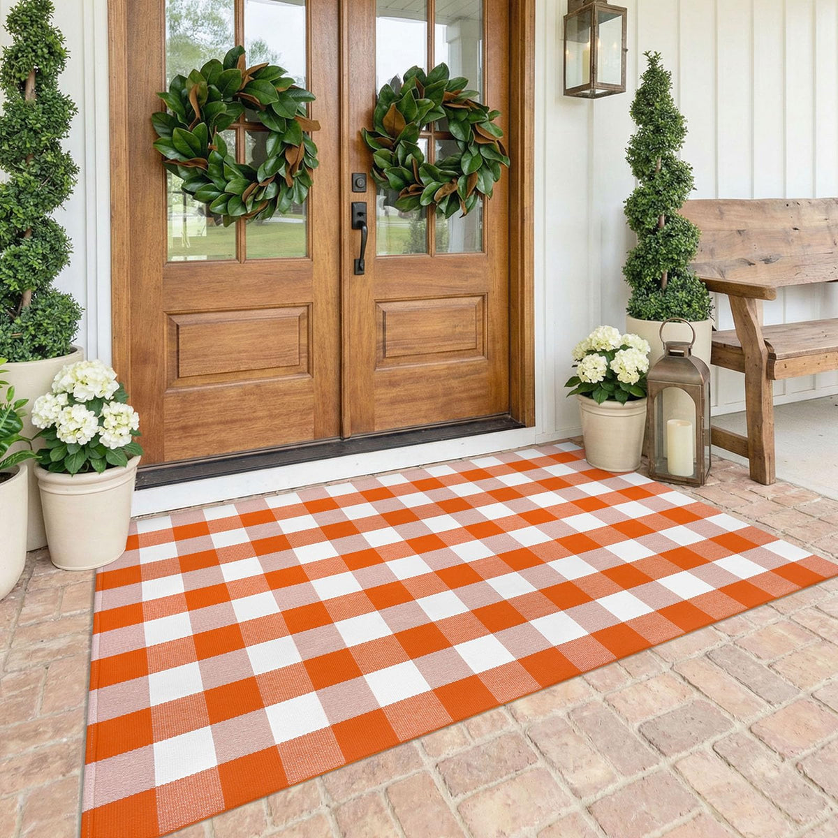 KOZYFLY Buffalo Plaid Area Rugs 27.5x43 in Black and White Checkered Rug