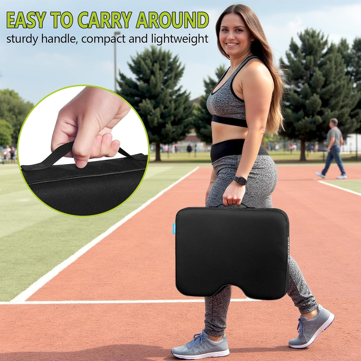 Stadium Seat Cushion for Bleachers, 2-in-1 Reversible Soft & Firm