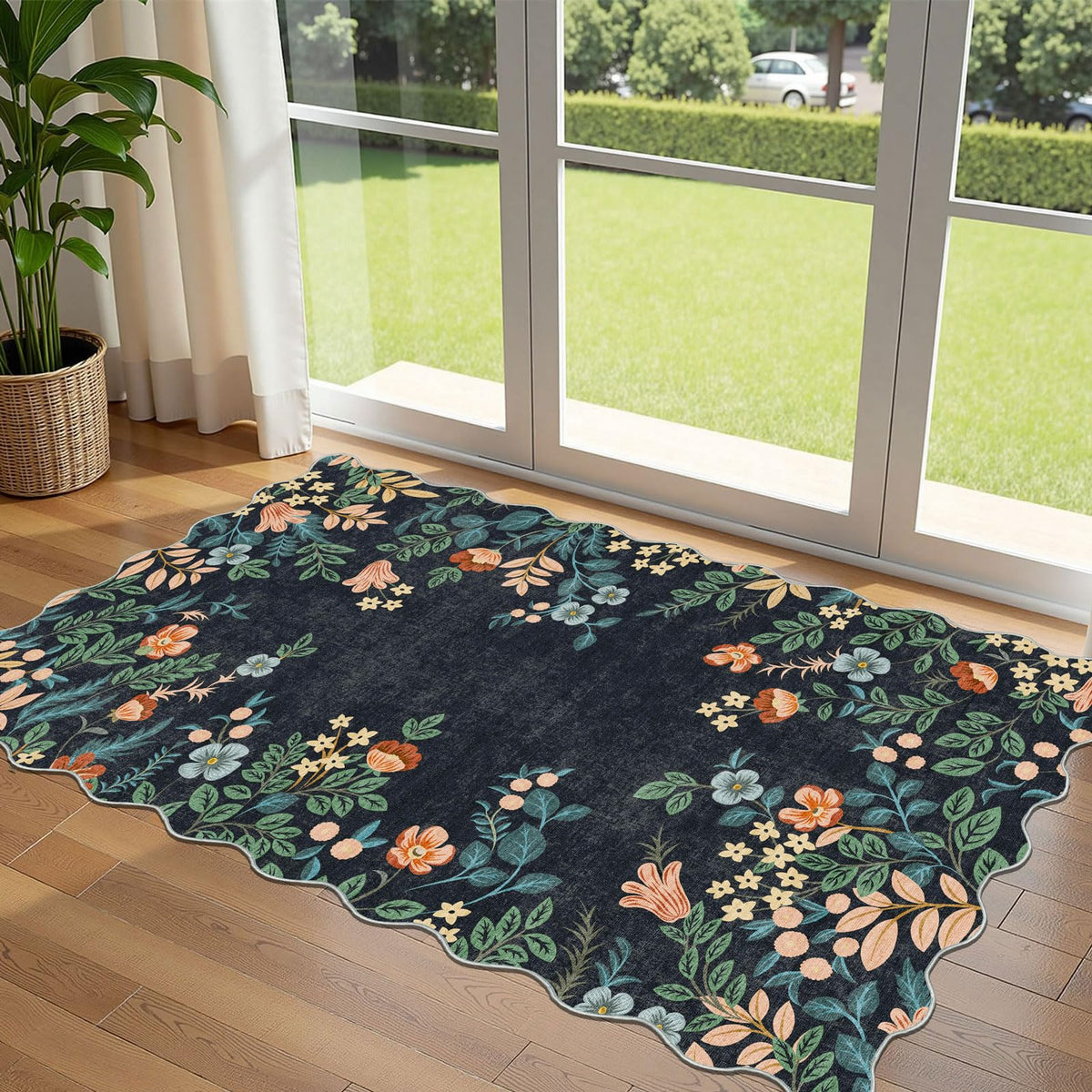 Floral Outdoor Rugs, 28"x43" Front Door Mat Indoor Outside Entrance