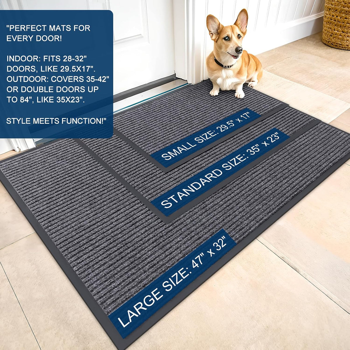OLANLY Front Door Mat 29.5x17, Waterproof Heavy-Duty Indoor Outdoor Doormat