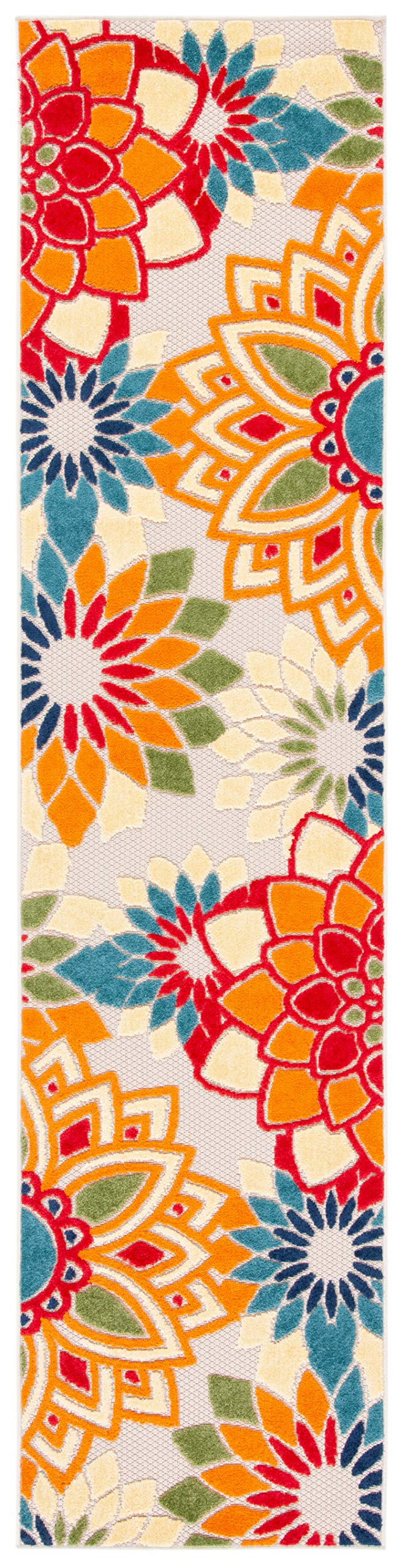 SAFAVIEH Washable Rug Outdoor Cabana Collection - 8' x 10', Ivory & Orange, Non-Shedding & Easy to Clean, Ideal for Patio, Backyard, Mudroom (CBN328A)