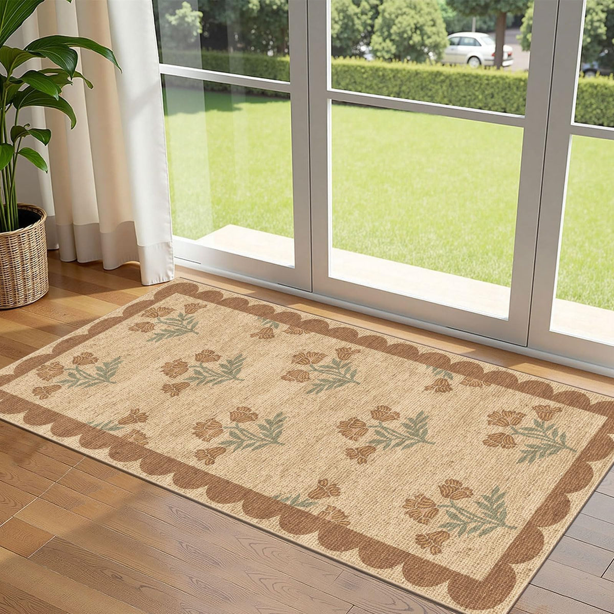 Floral Outdoor Rugs, 28"x43" Front Door Mat Indoor Outside Entrance