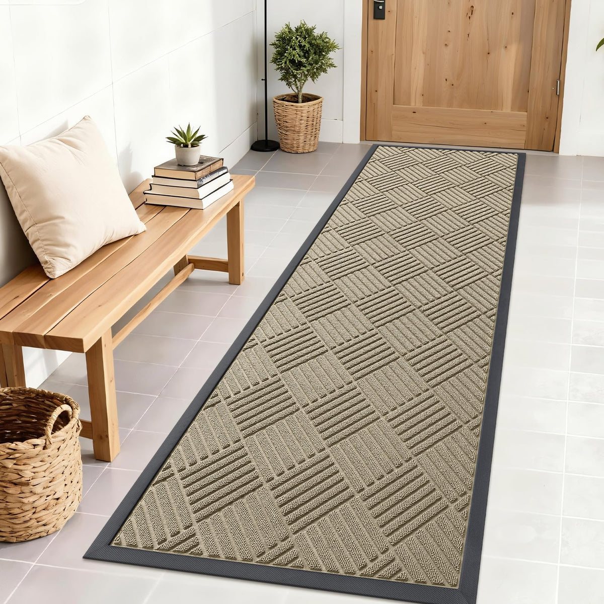 OLANLY Front Door Mat Outside Entrance, Waterproof Heavy-Duty Doormat