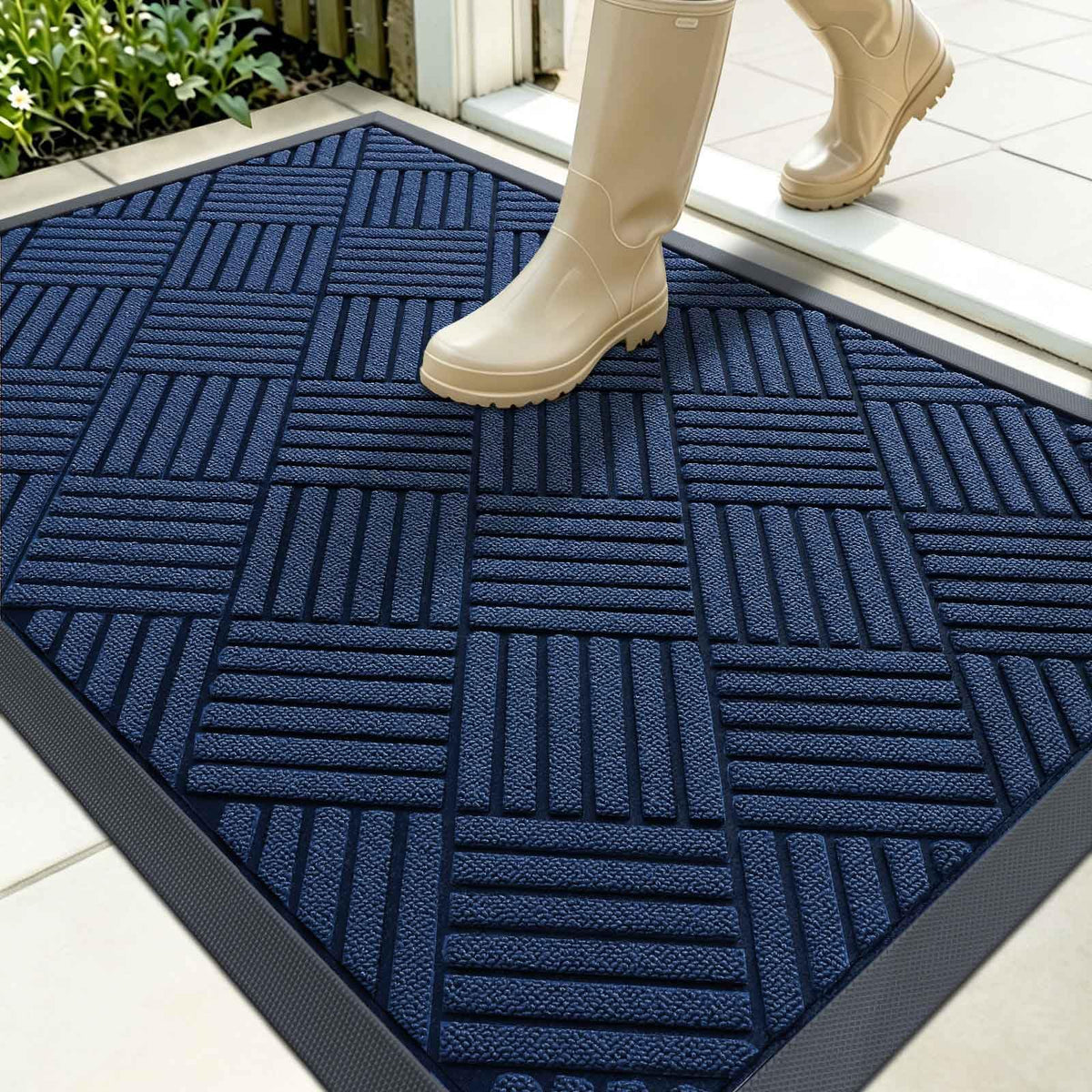 OLANLY Front Door Mat Outside Entrance, Waterproof Heavy-Duty Doormat