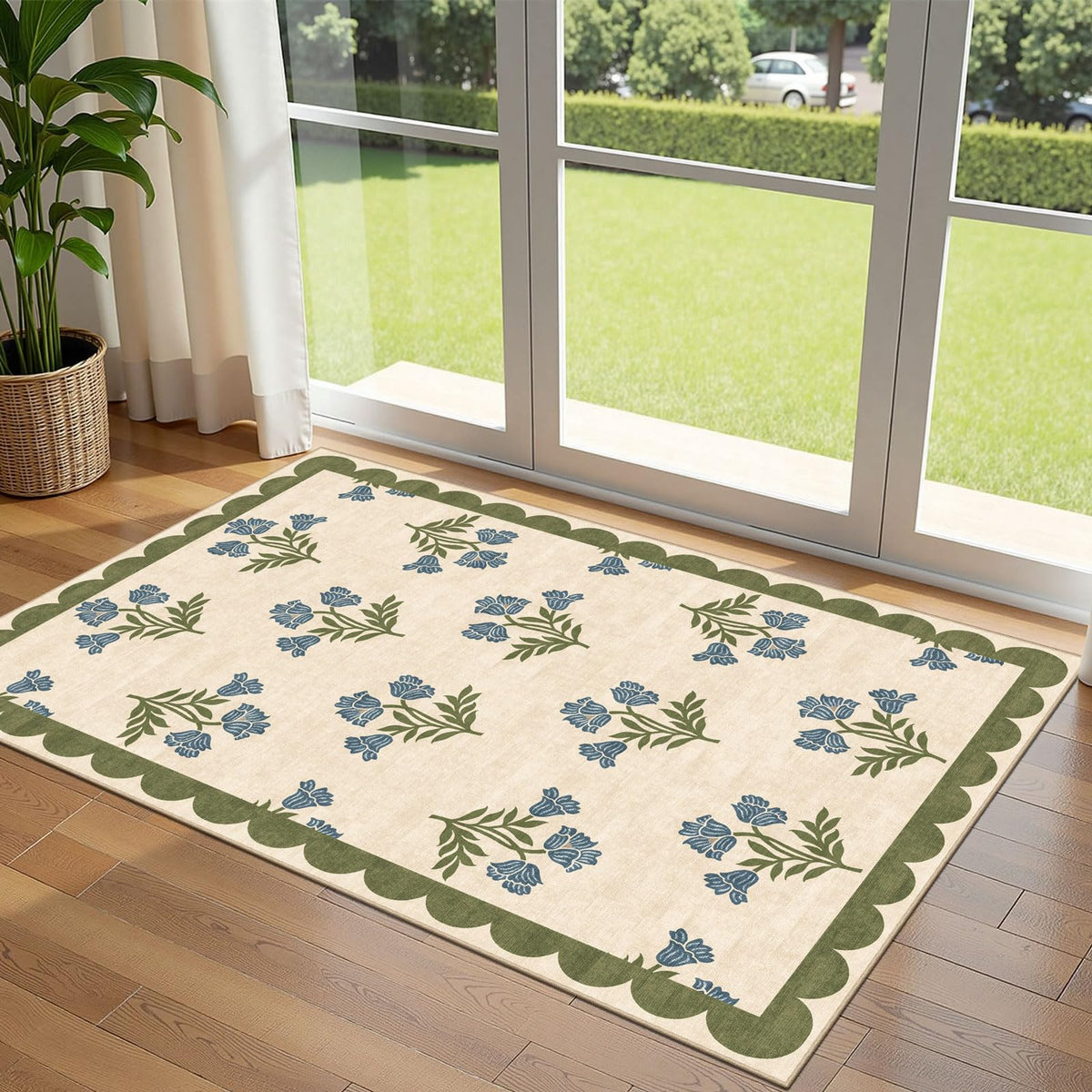 Floral Outdoor Rugs, 28"x43" Front Door Mat Indoor Outside Entrance